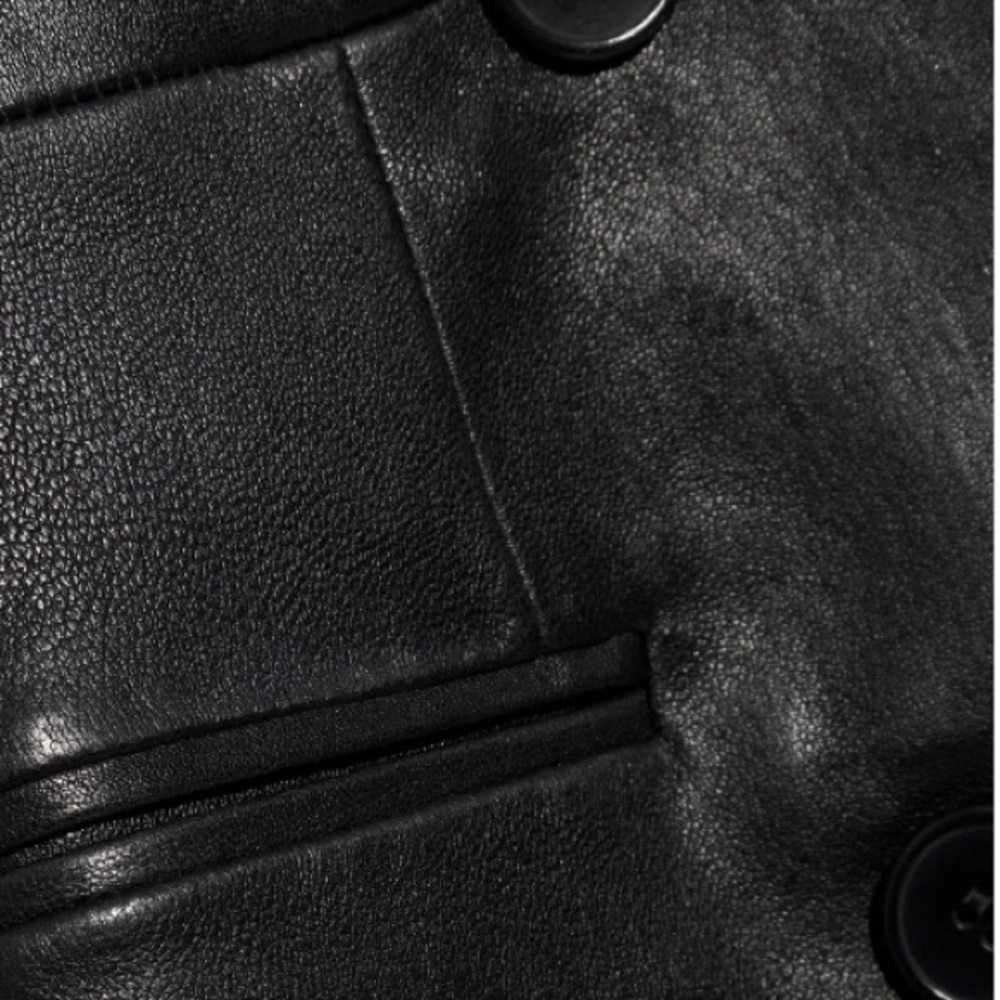 NWT Theory: Double-Breasted Bristol Leather Blazer Dress - Picture 9 of 15